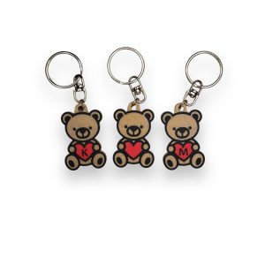 Szivecskés maci kulcstartó - egyedi kezdőbetűvel