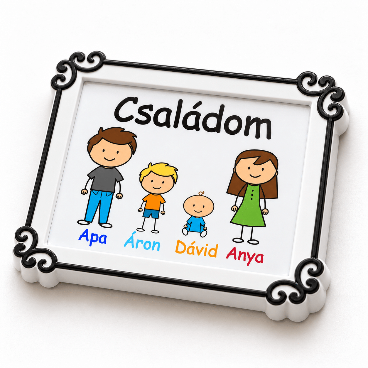 Egyedi családi hűtőmágnes